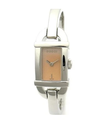 Reloj Brazalete Gucci 6800L Mujer Acero Inoxidable Cuarzo Suizo Rubor Rosa 3ATM Foto 1 de 4