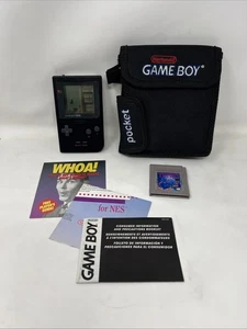 Nintendo Game Boy Pocket Black MGB-001 W/ Tetris Soft Carry Case Paperwork - Picture 1 of 8