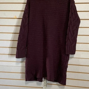 Charlotte Russe S Maroon Long Sleeve Cardigan Sweater Open Front Pockets - Picture 1 of 6