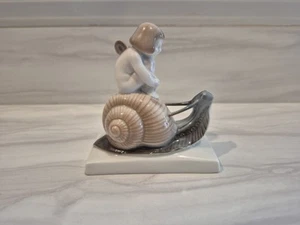 ANTIQUE ROSENTHAL GERMANY FIGURE " FAIRY RIDING A SNAIL ". - Picture 1 of 12