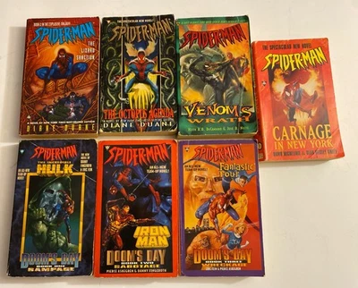 Spider-Man Novels Paperback Book Lot Dooms Day Series Venom Hulk Carnage - Image 1 of 4