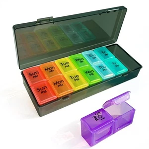 Weekly Pill Organizer 2 Times a Day-Am Pm Pill Organizer 7 Day, Pill Cases Or... - Picture 1 of 6