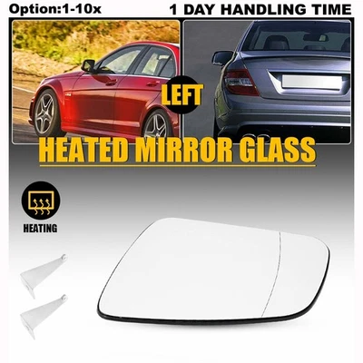 Espejo Cristal Ajuste Mercedes Benz C230 C250 C300 C350 C63 Conductor Lado Izquierdo Reemplazar Foto 1 de 4