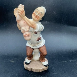 Lefton "The OB" Doctor & Baby Vintage Porcelain Figurine Geo. Z. Japan 8" Tall - Picture 1 of 7