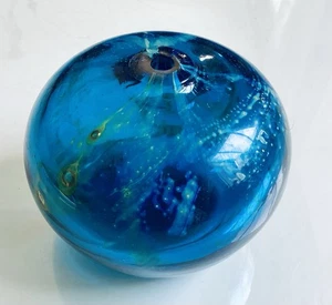Michael Harris Designed Mdina Studio Orb Glass Vase c1975 Organic Aesthetic - Picture 1 of 14