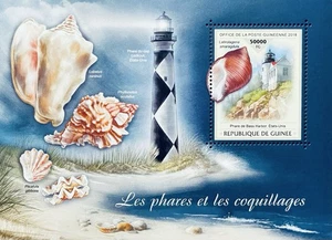 GUINEA LIGHTHOUSES & SEASHELLS STAMPS SS MNH 2018 LIGHTHOUSE MARINE LIFE OCEAN - Picture 1 of 1