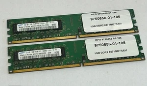 2GB (2x1GB) Samsung M378T2953EZ3-CE6 PC2-5300U DDR2 Non-ECC Computer Memory RAM - Picture 1 of 3