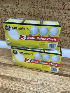 ***6 Bulbs*** GE 25-Watt Soft White G25 Vanity Globe Light Bulbs Medium Base - Picture 1 of 6