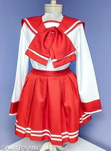 Cos Play Costume Sailor Moon/Sailor Fuku 3Pc Red/Wht School Girl Uniform XL - Picture 1 of 8