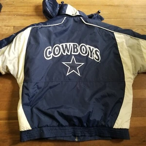 Nike 90s Dallas Cowboys NFL Pro Line Vintage Color Blocked Puffer Jacket XL Coat - Picture 1 of 8