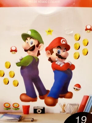 RMK5223GM Super Luigi and Mario 去皮贴墙贴花,红色、绿色、黄色 — 第 1/4 张图片