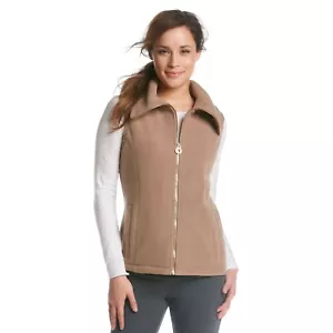 New! CALVIN KLEIN ~Size SMALL~ Performance Zip-Front Quick Dry Fleece Vest Brown - Picture 1 of 2