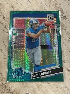 Sam LaPorta GREEN HYPER PRIZM 2023 Donruss Optic #237 Rated Rookie SP Lions - Picture 1 of 6