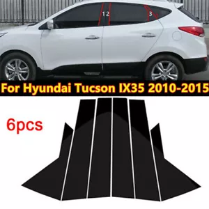 For Hyundai IX35 2010-2015 6PCS Pillar Posts Cover Window Decal Glossy Black - Foto 1 di 14
