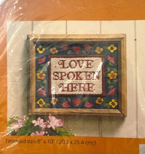 ✨The Creative Circle 3707 Love Spoken Here Needlepoint Kit VTG 1978 NIP✨ - Picture 1 of 7