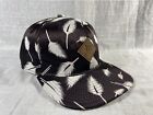 Wattie Ink Snapback Hat Mens Black White All Over Print Feather / Palm Fronds