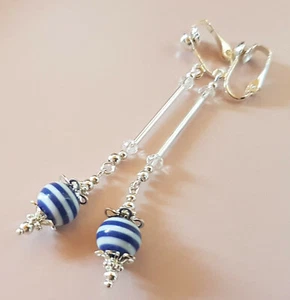 OHRCLIPS  CLIPS VERSILBERT PERLEN LANG - Bild 1 von 2