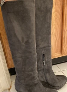 Stuart Weitzman D Grey Color, Suede Boots Size 6 Worn Only 2 Hours - Picture 1 of 12