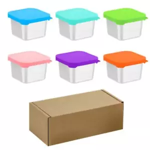 Piatto quadrato in acciaio inox casa insalata contenitore ketchup a prova di perdite3d8 - Foto 1 di 16