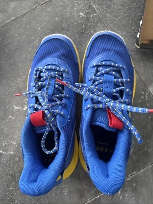 UNDER ARMOUR Youth GS CURRY 3Z7 BASKETBALL SHOES #3026623 400 Blue Yellow Sz 5.5 - Image 1 of 4