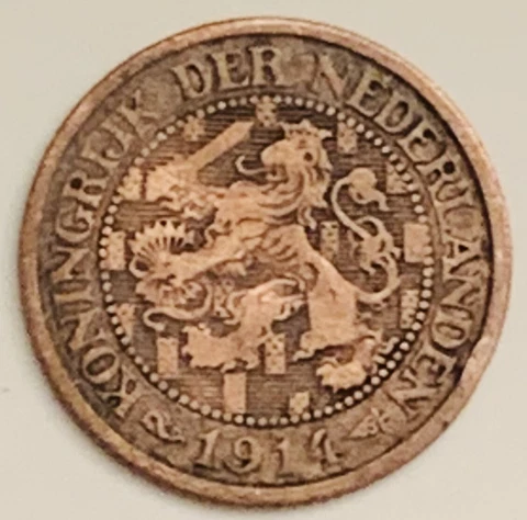 1914 Netherlands Cent KM# 152 Circulated Condition Cover