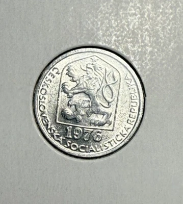 1976 Czechoslovakia 10 Haleru AU World Coin. Free Shipping! - Image 1 of 3