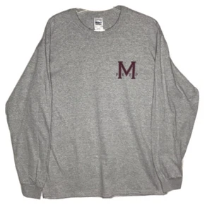 Marianapolis Prep Shirt Mens Large Gray Graphic Tee Long Sleeve Double Sided NWT - Picture 1 of 9