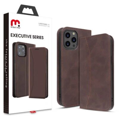 MyBat Pro Executive Series Wallet Case for Apple iPhone 12 Pro Max (6.7) - Brown - Image 1 of 4