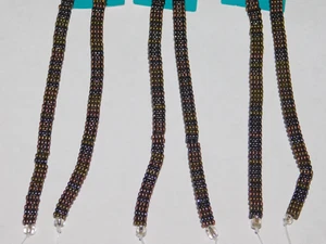 LOTE 3 hebras de cuentas de metal con borde de bola cuadrado Hildie & Jo tricolor joyería artesanal - Imagen 1 de 8