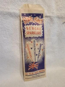 Vintage Firework Starlight "Bengal Sparklers" by Contimetal Ltd Empty Packet - Picture 1 of 2