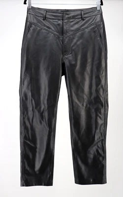 Pantalones AG Adriano Goldsmied Mujer 29 Cleo Cintura Alta Patada Acampanado Imitación Cuero 28"L Foto 1 de 4