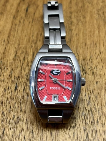 Georgia Bulldogs Fossil Watch Womens Three Hand Date Cover