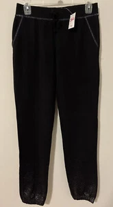 Justice Girls Size 18 Black Elastic Waist Shimmery Joggers W/Pockets NWT! A1154 - Picture 1 of 5