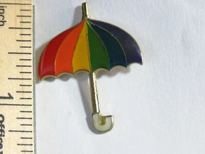 Rainbow Umbrella Lapel Pin - Picture 1 of 2
