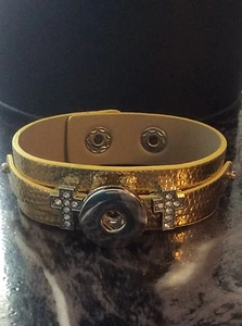 BRAND NEW SNAP IN CHARM INTERCHANGEABLE LEATHER BRACELET NT2 SLIDE ON CHARMS - Imagen 1 de 1