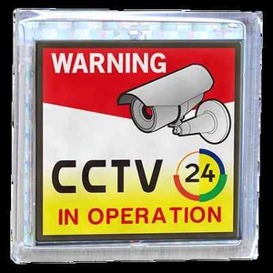 Warning LCD Sign - Solar Power Flashing LCD CCTV Accessories for Security Camera - Picture 1 of 1