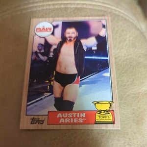 2017 Topps WWE Heritage #11 Austin Aries Rookie Gold Cup Card