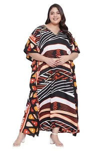 Women Kaftan Dress Kimono Plus Size Gown Boho Multicolor Summer Long Maxi Caftan - Picture 1 of 8