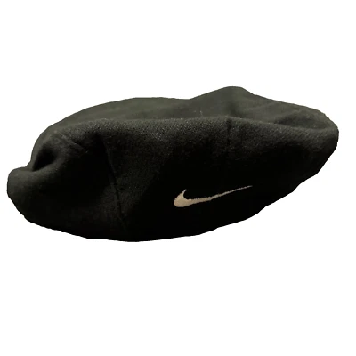 Vintage Nike Newsboy Black White Swoosh Hat Cap Made in USA sz. M Medium - Image 1 of 4