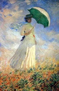 CLAUDE MONET ~ Woman with parasol right~ CANVAS ART PRINT Poster ~ 8"X 10" - Picture 1 of 1