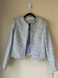 Calvin Klein Jacket Boucle Fringe Blazer Womens Size 12P (petite) New w/tags - Picture 1 of 3