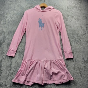 Polo Ralph Lauren Girls Big Pony Hooded Dress Size Large 12-14 - Picture 1 of 10