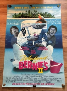 Vintage Retailer VHS Release Weekend At Bernie’s II Promo Poster 27”x40” - Picture 1 of 13