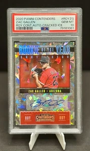 Panini Contenders Zac Gallen Roy 2020 hielo agrietado automático/23 PSA 10 #ROY-ZG JSCA - Imagen 1 de 3