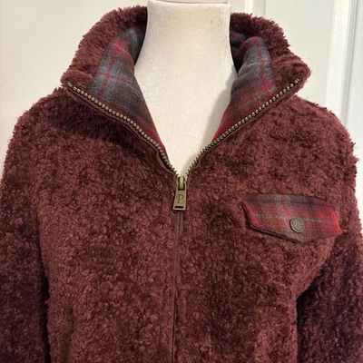 Pendleton Sherpa Chaqueta Polar Cremallera Completa Acogedora Contraste Cuadros Bolsillo y Cuello Talla S Foto 1 de 4