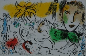 Marc CHAGALL : Cheval vert - Lithographie originale - Imagen 1 de 7