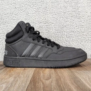 Adidas Hoops Mid Basketball Shoes Size 8 Athletic High Top Sneakers Black - Photo 1/9