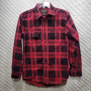 Filson camicia uomo abbottonata quadri cotone pesante rosso manica lunga taglia XS - Foto 1 di 7