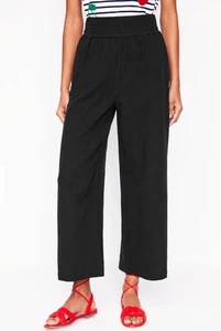 Pantalones Boden negros recortados de doble tela pierna ancha para mujer talla 4 (1825) - Imagen 1 de 8