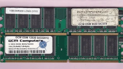 2GB 2x1GB PC-3200 GCM COMPUTERS MELCO DDR-400 PC3200 SAMSUNG MEMORY KIT DDR1 - Image 1 of 3